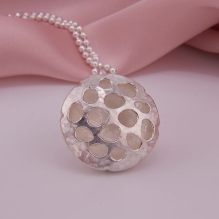 Anhänger Lotus Samenkapsel Silber